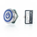 ITW Switches H48M Series Illuminated Push Button Switch, Latching, Panel Mount, 19.6 mm Cutout, SPDT Contact, Blue H48M-213B