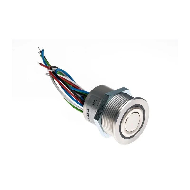 Schurter Illuminated Momentary Push Button Switch Panel Mount 30 mm Cutout SPST RGB LED IP40 IP65 IP67 1241.6454