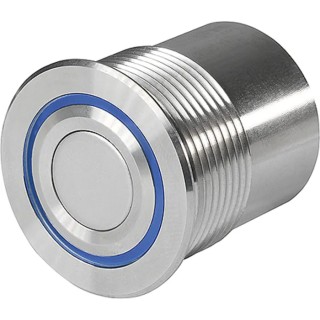 Schurter Illuminated Push Button Switch Panel Mount Momentary Flush Actuator Silver RGB LED 30 mm Cutout SPST MCS 1241.6456