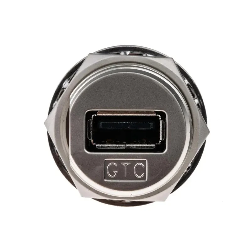 RS PRO USB Connector Panel Mount Panel Female Straight Orientation 1 Port USB Type A 1.5A 500V 122-3021
