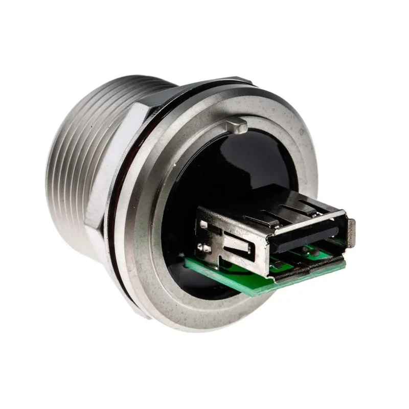 RS PRO USB Connector Panel Mount Panel Female Straight Orientation 1 Port USB Type A 1.5A 500V 122-3021