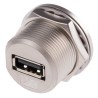 RS PRO Straight Panel Mount Female USB Type A Connector IP68 Rated 1 Port 500V 1.5A 122-3022