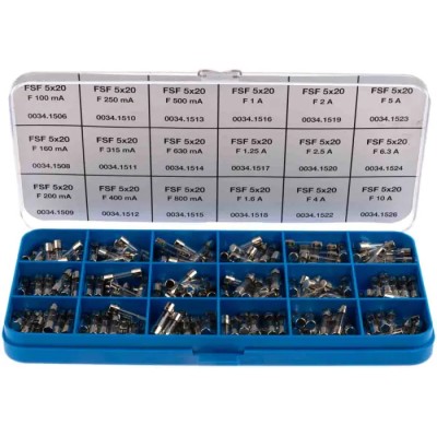 Schurter Non-Resettable Fast Acting Glass Cartridge Fuse Kit FSF Fuses 5x20mm 270 Pieces 0034.9856