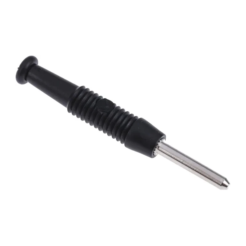 Hirschmann Test & Measurement Black Male Banana Plug 2 mm Connector Solder Termination 60V dc 6A Nickel Plating 973509100