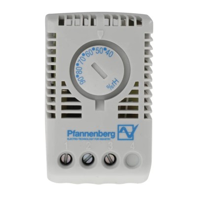 Pfannenberg Humidistat 40 %RH to 90 %RH, Switch Configuration CO, 250V AC, 24V AC, DIN Rail Mount 17207000000