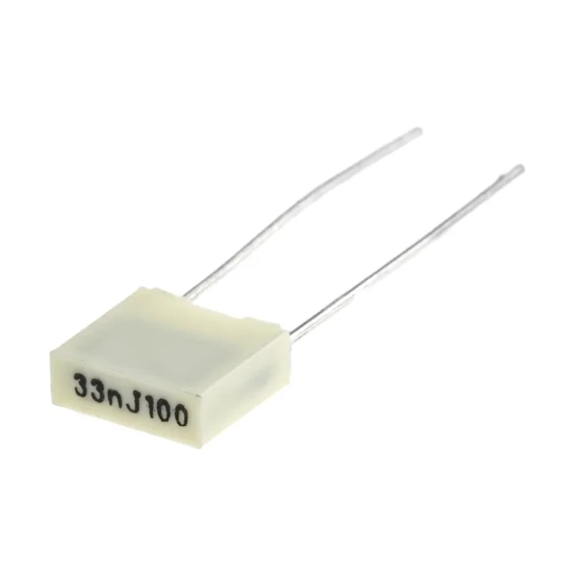 KEMET R82 Film Capacitor, ±5% Tolerance, 33 nF Capacitance, 100 V DC, 63 V AC, Through Hole Mount R82EC2330DQ50J