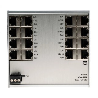 HARTING Unmanaged 16 Port Ethernet Switch Full Gigabit DIN Rail, UL FCC CSA CE 24024160010