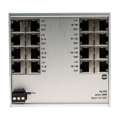 HARTING Unmanaged 16 Port Ethernet Switch Full Gigabit DIN Rail, UL FCC CSA CE 24024160010