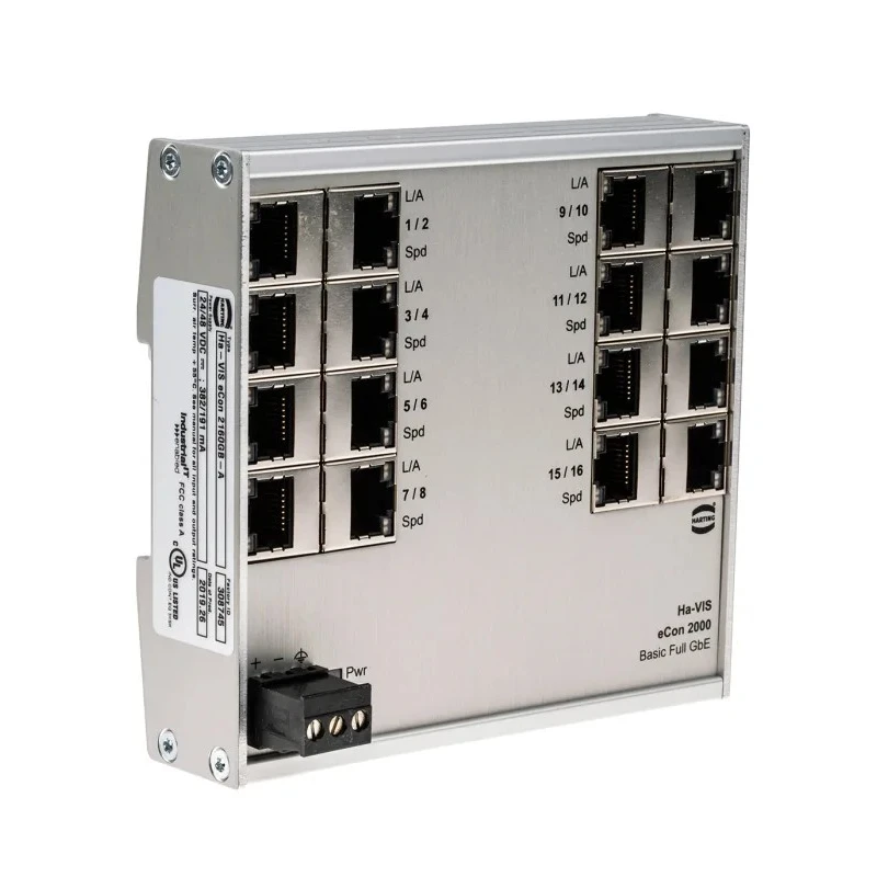 HARTING Unmanaged 16 Port Ethernet Switch Full Gigabit DIN Rail, UL FCC CSA CE 24024160010