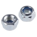 RS PRO Bright Zinc Steel Nylon Insert Locknut, M5, DIN 985 122-4371