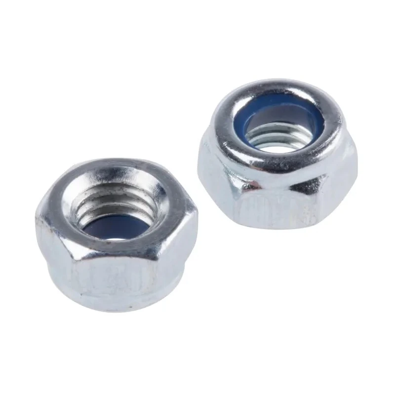 RS PRO Bright Zinc Steel Nylon Insert Locknut, M5, DIN 985 122-4371
