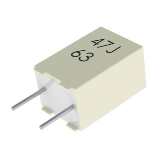 KEMET R82 Film Capacitor, ±5% Tolerance, 22 nF Capacitance, 400 V DC, 200 V AC, Through Hole Mount R82MC2220DQ50J