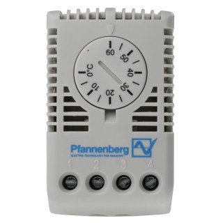 Pfannenberg FLZ CO Enclosure Thermostat, 100V AC, 250V AC, 0–60°C Temperature Setting Range, 80°C Max Operating 17103000000