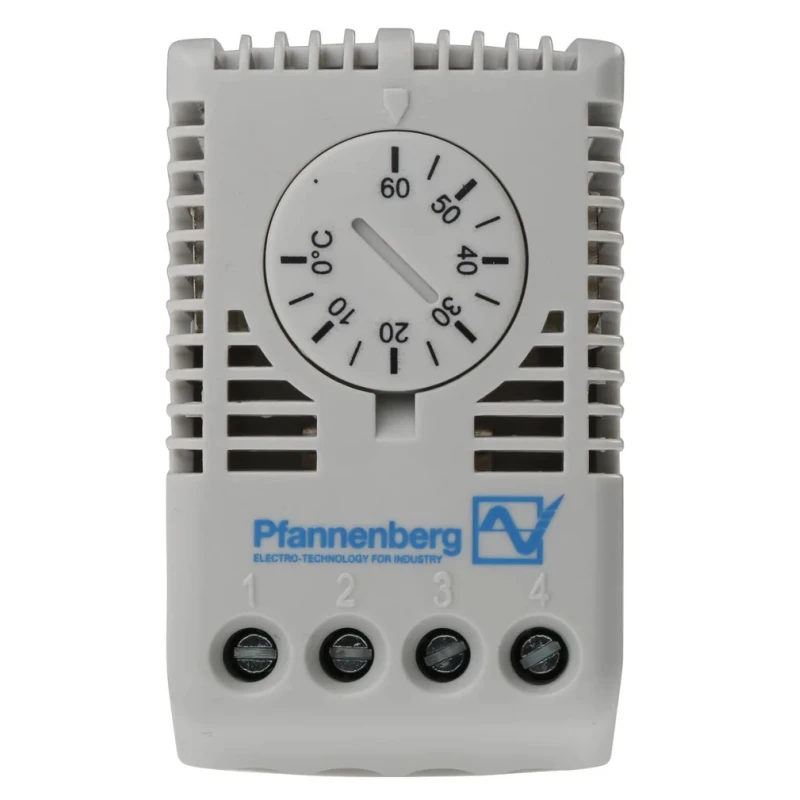 Pfannenberg FLZ CO Enclosure Thermostat, 100V AC, 250V AC, 0–60°C Temperature Setting Range, 80°C Max Operating 17103000000