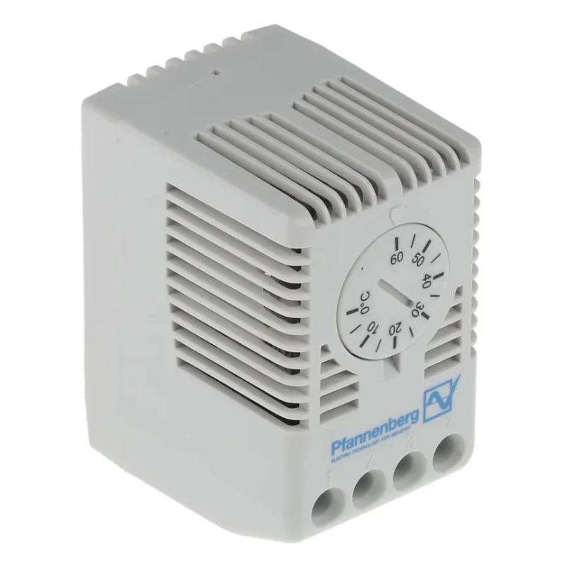 Pfannenberg FLZ CO Enclosure Thermostat, 100V AC, 250V AC, 0–60°C Temperature Setting Range, 80°C Max Operating 17103000000