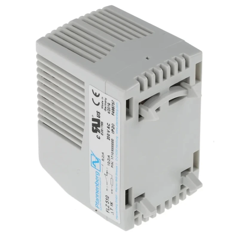 Pfannenberg FLZ CO Enclosure Thermostat, 100V AC, 250V AC, 0–60°C Temperature Setting Range, 80°C Max Operating 17103000000