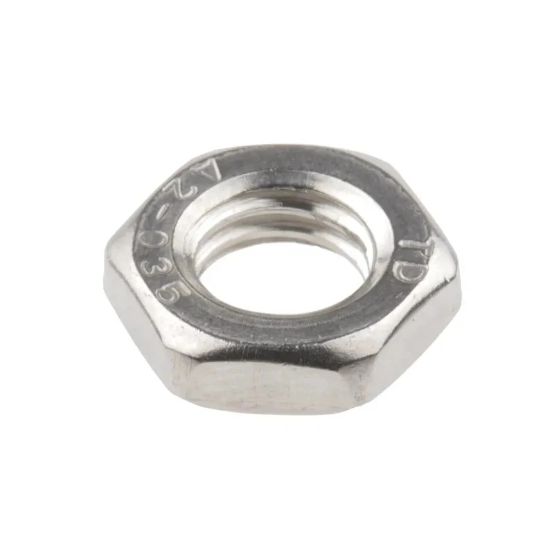 RS PRO Plain Stainless Steel Hex Nut M8 Half Height DIN 439B 4mm Overall Height 122-4404