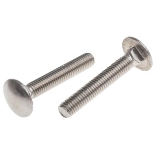 RS PRO Plain Stainless Steel Coach Bolt M8 x 50 mm with Square Neck DIN 603 122-4429