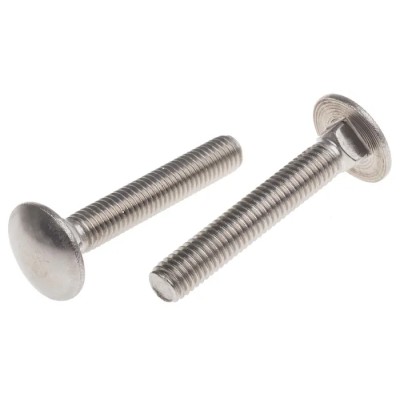 RS PRO Plain Stainless Steel Coach Bolt M8 x 50 mm with Square Neck DIN 603 122-4429