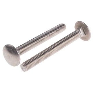 RS PRO Plain Stainless Steel Coach Bolt M8 x 70 mm Metric Thread A2 Grade DIN 603 122-4431