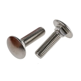 RS PRO Plain Stainless Steel Coach Bolt M10 x 40 mm Square Neck A2 Grade DIN 603 122-4436