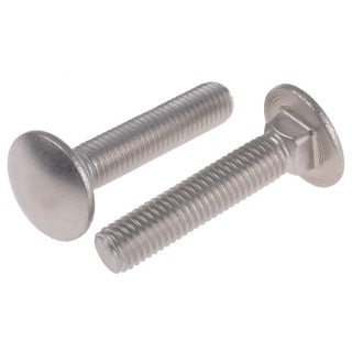 RS PRO Stainless Steel Coach Bolt M10 x 50 mm, Square Neck, A2 Grade, DIN 603, Plain Finish 122-4437