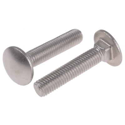 RS PRO Stainless Steel Coach Bolt M10 x 50 mm, Square Neck, A2 Grade, DIN 603, Plain Finish 122-4437