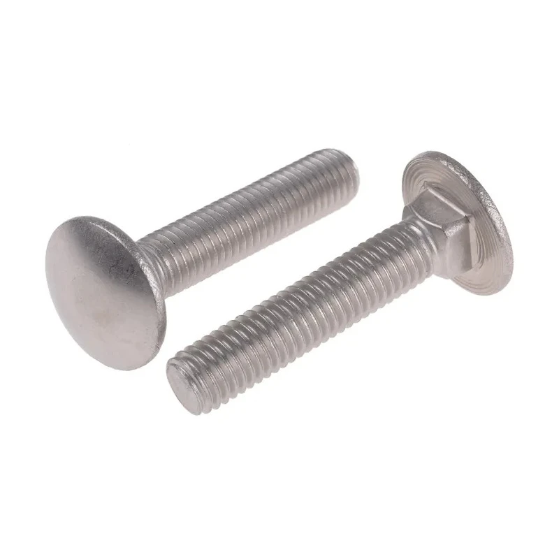 RS PRO Stainless Steel Coach Bolt M10 x 50 mm, Square Neck, A2 Grade, DIN 603, Plain Finish 122-4437