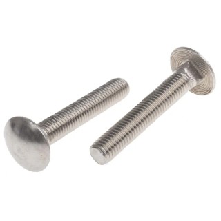 RS PRO Plain Stainless Steel Coach Bolt M10 x 60 mm, A2 Grade, Metric Thread 122-4438