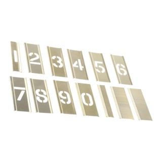 AT Brown 13 Piece Brass Stencil Numbers Only 25 mm Character Height 125136