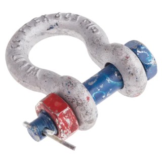 RS PRO Bow Shackle Zinc Plated Steel, 1T, Split Pin Safety, 9.65mm Diameter 312-3336