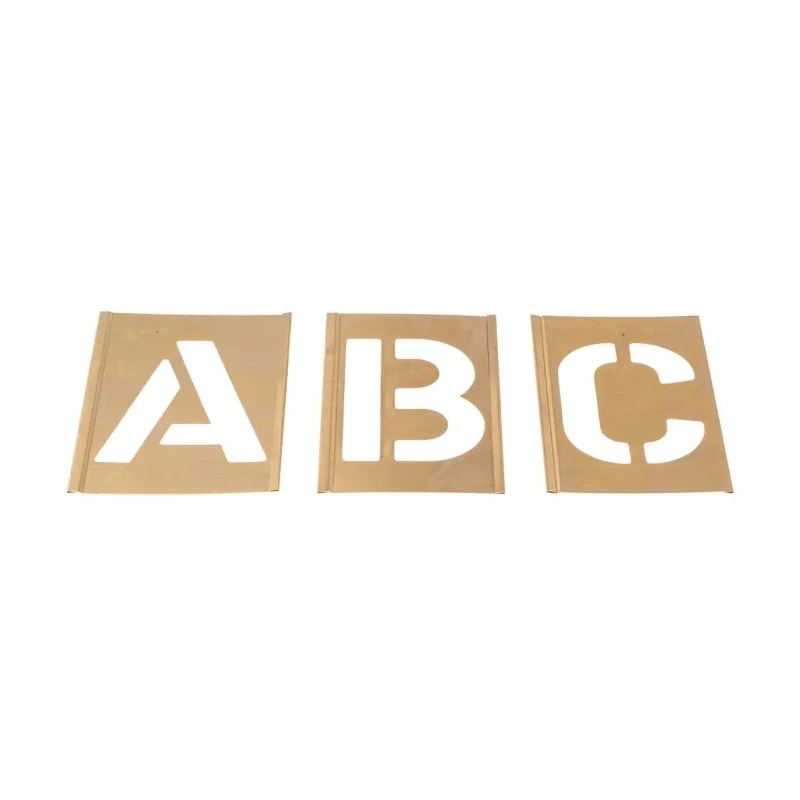 AT Brown Brass Stencil Letters Only, 76.2 mm Character Height, 30 Piece Set 175303