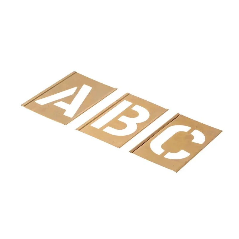AT Brown Brass Stencil Letters Only, 76.2 mm Character Height, 30 Piece Set 175303