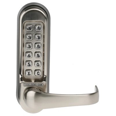 Codelock Digital Panic Lock 1 Point Metal Wood Polished Brass Finish Stainless Steel CL500PK