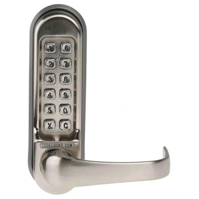 Codelock Digital Panic Lock 1 Point Metal Wood Polished Brass Finish Stainless Steel CL500PK