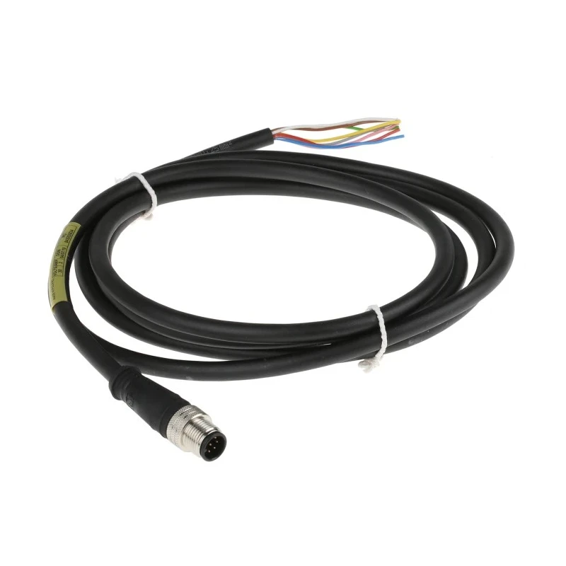 RS PRO Sensor Actuator Cable Male 8 way M12 Straight to Unterminated 2m Polyurethane Jacket 30V IP67 1200650964