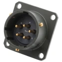 Amphenol Limited 62GB Straight 5 Way Box Mount MIL Spec Circular Connector Female Olive, Male Contacts 62GB-12E14-05PN