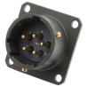 Amphenol Limited 62GB Straight 5 Way Box Mount MIL Spec Circular Connector Female Olive, Male Contacts 62GB-12E14-05PN