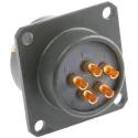 Amphenol Limited 62GB Straight 5 Way Box Mount MIL Spec Circular Connector Female Olive, Male Contacts 62GB-12E14-05PN