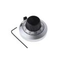 Vishay 46 mm Knob Diameter Chrome Potentiometer Knob for 6 mm Shaft Circular 21B11B10