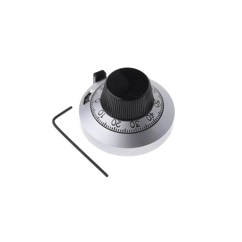 Vishay 46 mm Knob Diameter Chrome Potentiometer Knob for 6 mm Shaft Circular 21B11B10