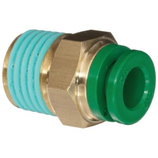 SMC KR Series Pneumatic Fitting 12mm Push-in Male Threaded-to-Tube, 1/4 in Connection KRH12-G02