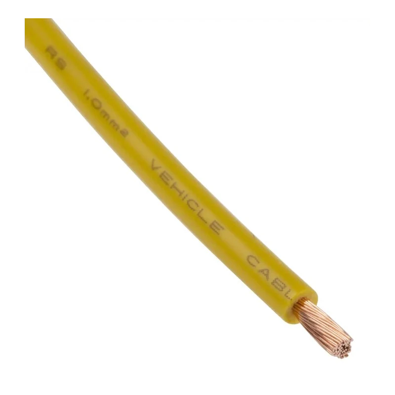 RS PRO Yellow Hook Up Wire, 57 x 0.15 mm Core Strands, 2.7 mm Diameter, 30 m Length, 600V, Flame Retardant 122-5861