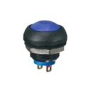 APEM IB Series Miniature Momentary Push Button Switch, Blue Round Actuator, Panel Mount, 13.6 mm Cutout, SPST IBR3SADB00