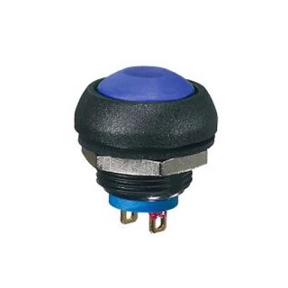 APEM IB Series Miniature Momentary Push Button Switch, Blue Round Actuator, Panel Mount, 13.6 mm Cutout, SPST IBR3SADB00