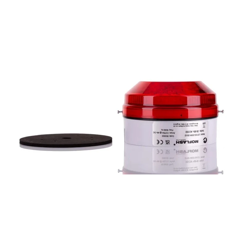 Moflash Industrial Red Beacon LED Bulb 85V AC/DC Flashing Steady Rear Mount IP65 LED195-03WH-SB-02