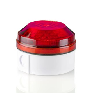 Moflash Industrial Red Flashing LED Beacon 280V AC/DC, Rear and Side Mount, ABS Housing, IP65 LED195-05WH-02