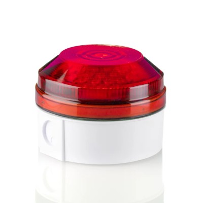 Moflash Industrial Red Flashing LED Beacon 280V AC/DC, Rear and Side Mount, ABS Housing, IP65 LED195-05WH-02