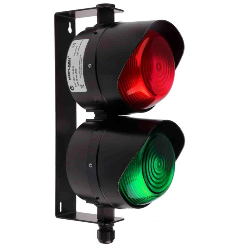Moflash Industrial LED TL Series Green, Red LED Beacon No Sounder Component 85V Bracket Mount LED-TL-03-02-04