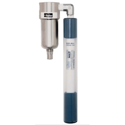 Parker Membrane Compressed Air Dryer -22 °C Dew Point, NPT 1/4 Inlet/Outlet, 76mm Length, Stainless Steel Construction CD0005